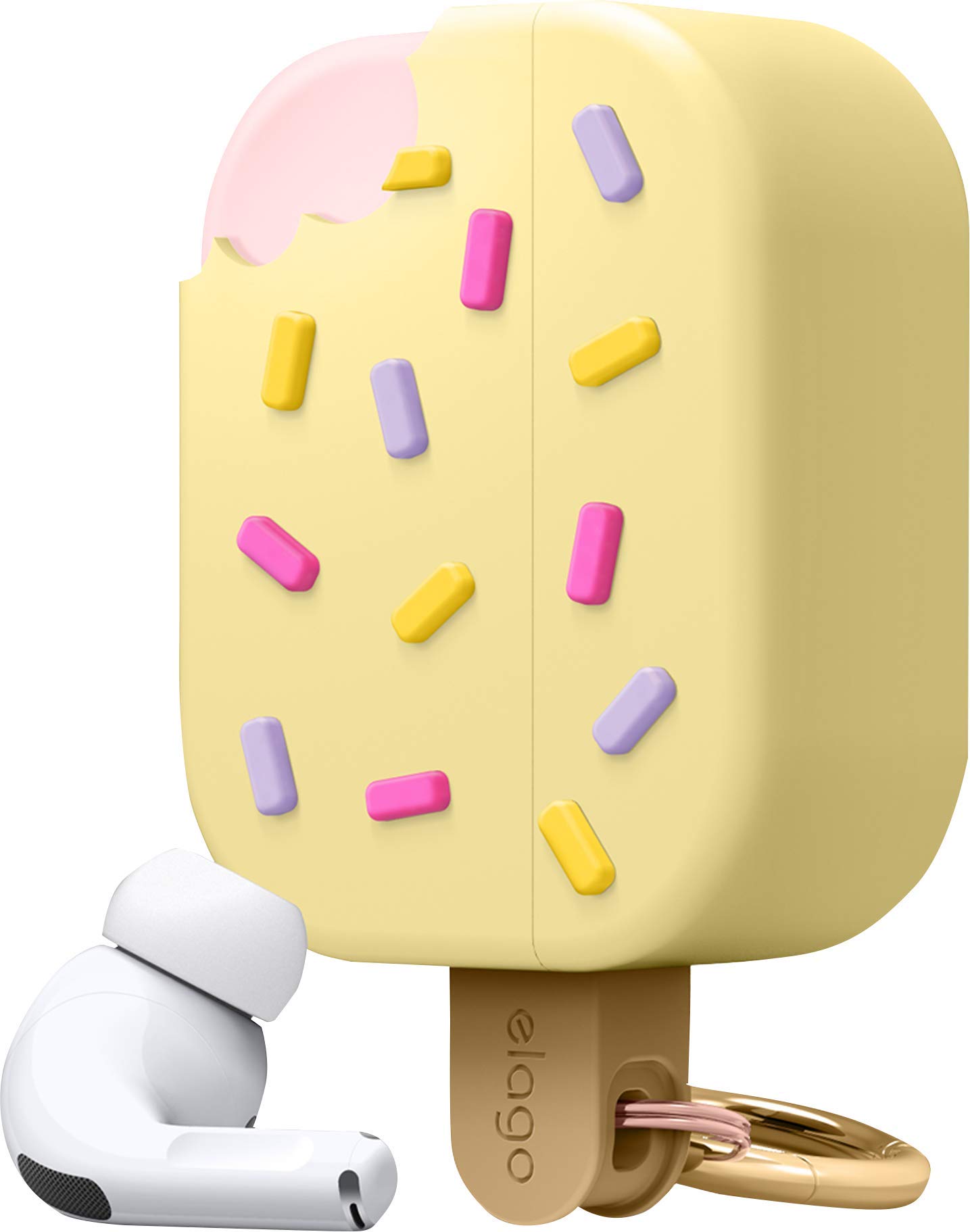 elago AirPods Pro 対応 ケース カラビナ 付き シリコン カバー おしゃれ かわいい デザイン ケースカ..