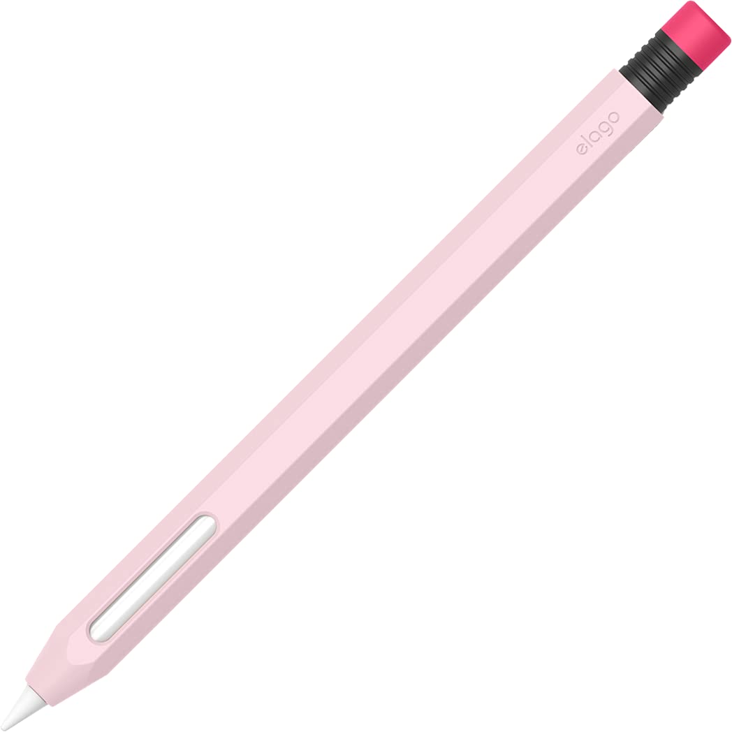 elago Apple Pencil 第2世代 対応 ケース かわいい 鉛筆 デザイン 握りやすい 滑り止め グリップ シリコン 保護 カバー 充電 ペアリング ダブルタップ 可能 [ アップルペンシル 2 ApplePencil 第二世代 MU8F2JA 対応 ] CLASSIC CASE ラブリーピンク(2)