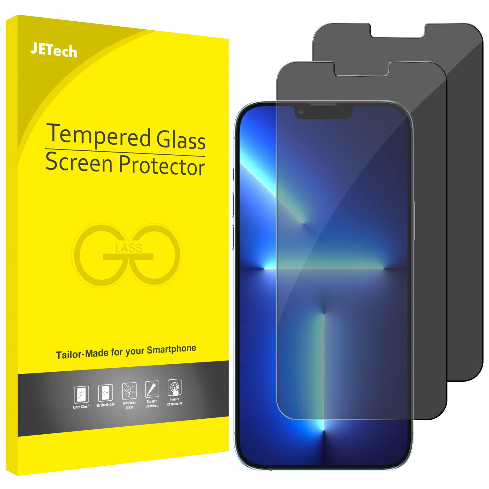 JEDirect iPhone13ProMax (13 Pro Max 6.7インチ専用)強化ガラスフィルム 覗き見防止 プライバシー保護..