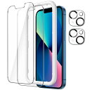 JEDirect iPhone13 mini 保護フィルム+カメラフィルム 取り付け用のガイド枠付き 5.4インチ強化ガラスフィルム+レンズフィルム 2枚+2枚...