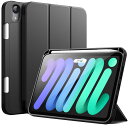 JEDirect iPad mini6 ケース (8.3インチ、2021モデル) Pencilホルダー付き 第2世代Pencil充電対応 ソフトTPUバック スリム保護カバー オートウェイクアップ/スリープ機能付き (ブラック)(2)