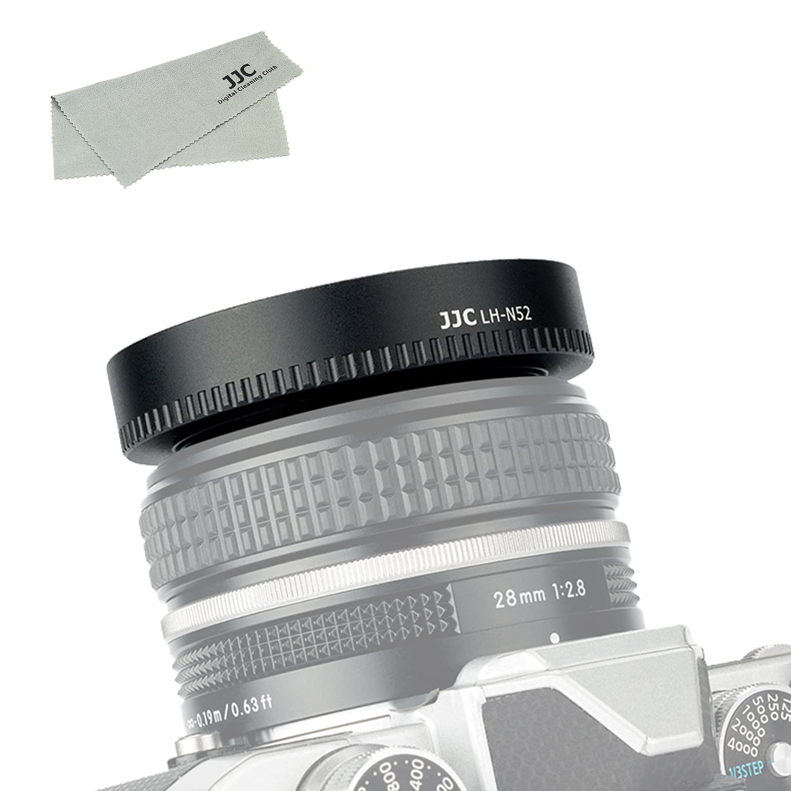 JJC ねじ込む式 アルミ レンズフード Nikon Nikkor Z 28mm F2.8 SE Nikon Nikkor Z 40mm F2 レンズ 用 Nikon Z fc に対応 Ф52mm保護フィルター と レンズキャップ インストール可能 クリーニングクロス 付き
