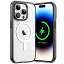 JEDirect iPhone 14 Pro 6.1インチ用マグネット ケース MagSafe ワイヤレス充電対応 衝撃吸収 バンパーカバー 傷つけ防止 透明バ...
