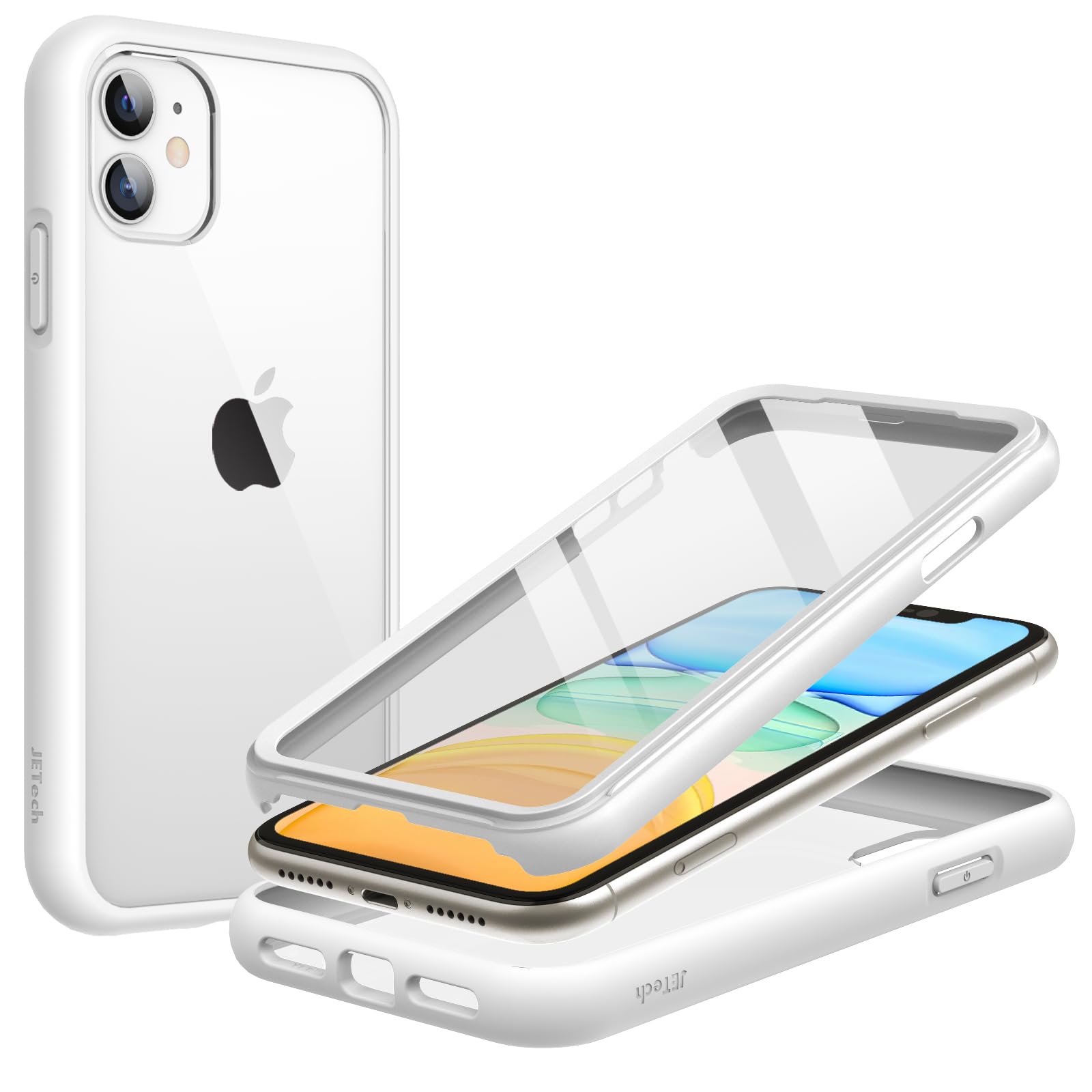 JEDirect iPhone 11 (6.1C`p) P[X tیtB h~ t{fB 360S یJo[ NAobN (zCg)