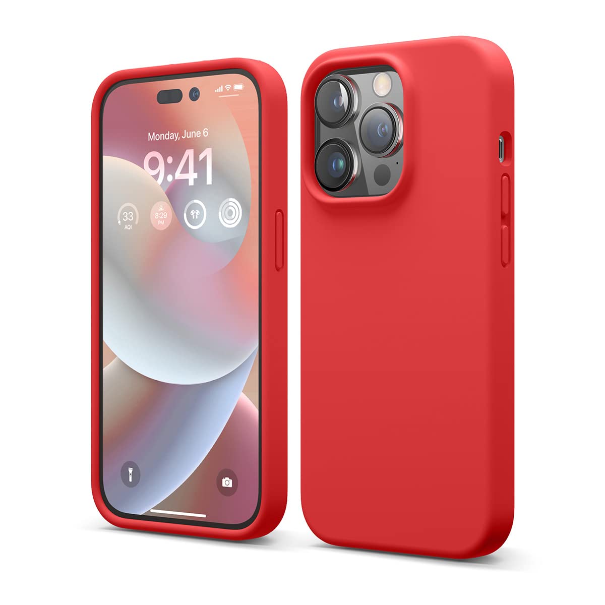 elago iPhone14 Pro 対応 ケース シリコン カバー シンプル スマホケース 耐衝撃 薄型 スマホカバー スリム 衝撃吸収 iPhoneケース 対衝撃 シリコンケース [ Apple iPhone 14 プロ iPhone14プロ iPhone4Pro アイフォン14Pro アイフォン14プロ 対応 ] SILICONE CASE レッド
