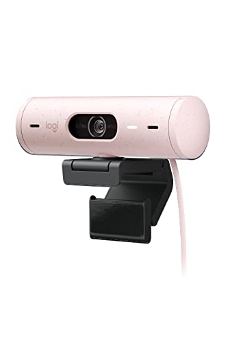 ロジクール Webカメラ フルHD 1080P オートフォーカス 自動光補正 ノイズリダクション マイク 広視野角 90度 プライバシーシャッター Brio 500 C940RO ローズ ウェブカメラ ウェブカム PC Mac ノートパソコン Zoom Skype 国内正規品 1年間メーカー保証