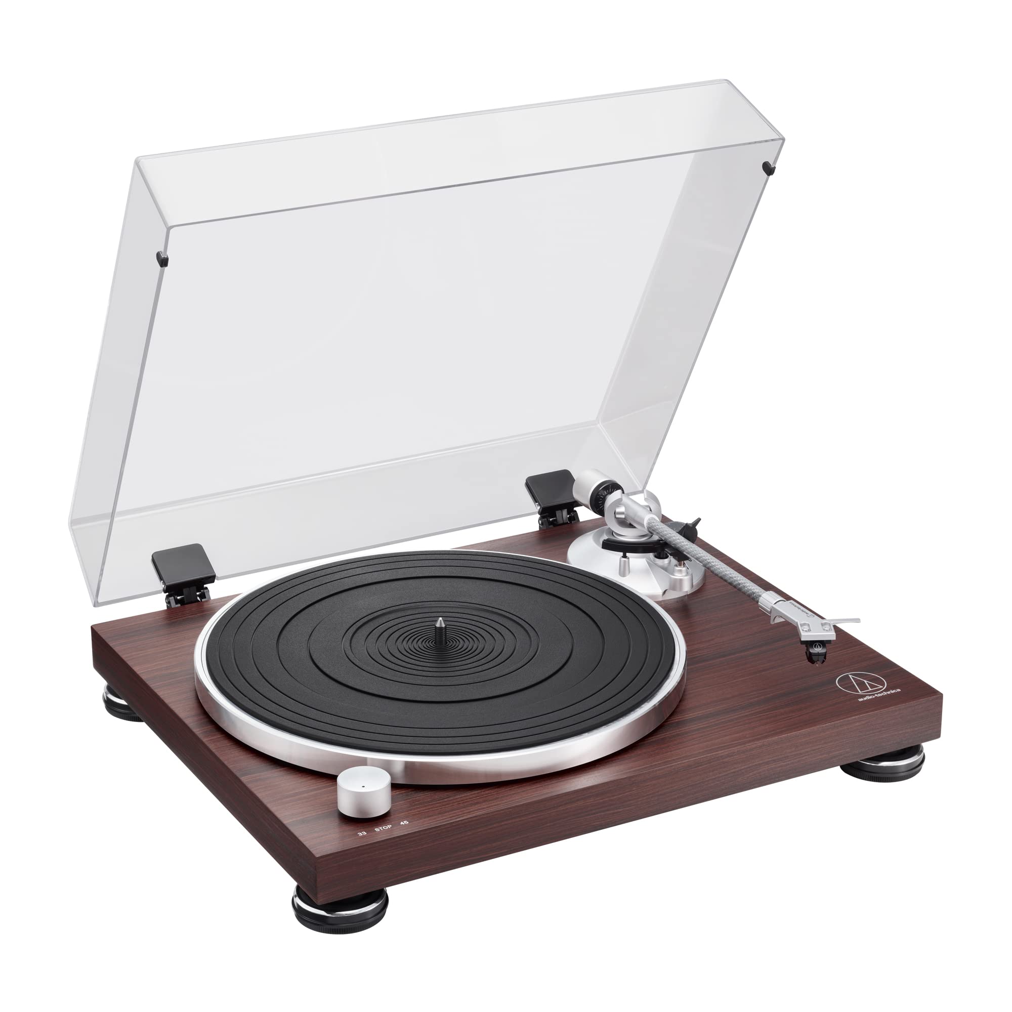 オーディオテクニカ レコードプレーヤー ローズウッド Bluetooth 有線 フォノイコライザ内蔵 AT-LPW50BT