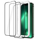 JEDirect iPhone13ProMax (13 Pro Max 6.7インチ専用) 全面保護フィルム 強化ガラスフィルム 黒縁 ガイド枠付き ケースに干...
