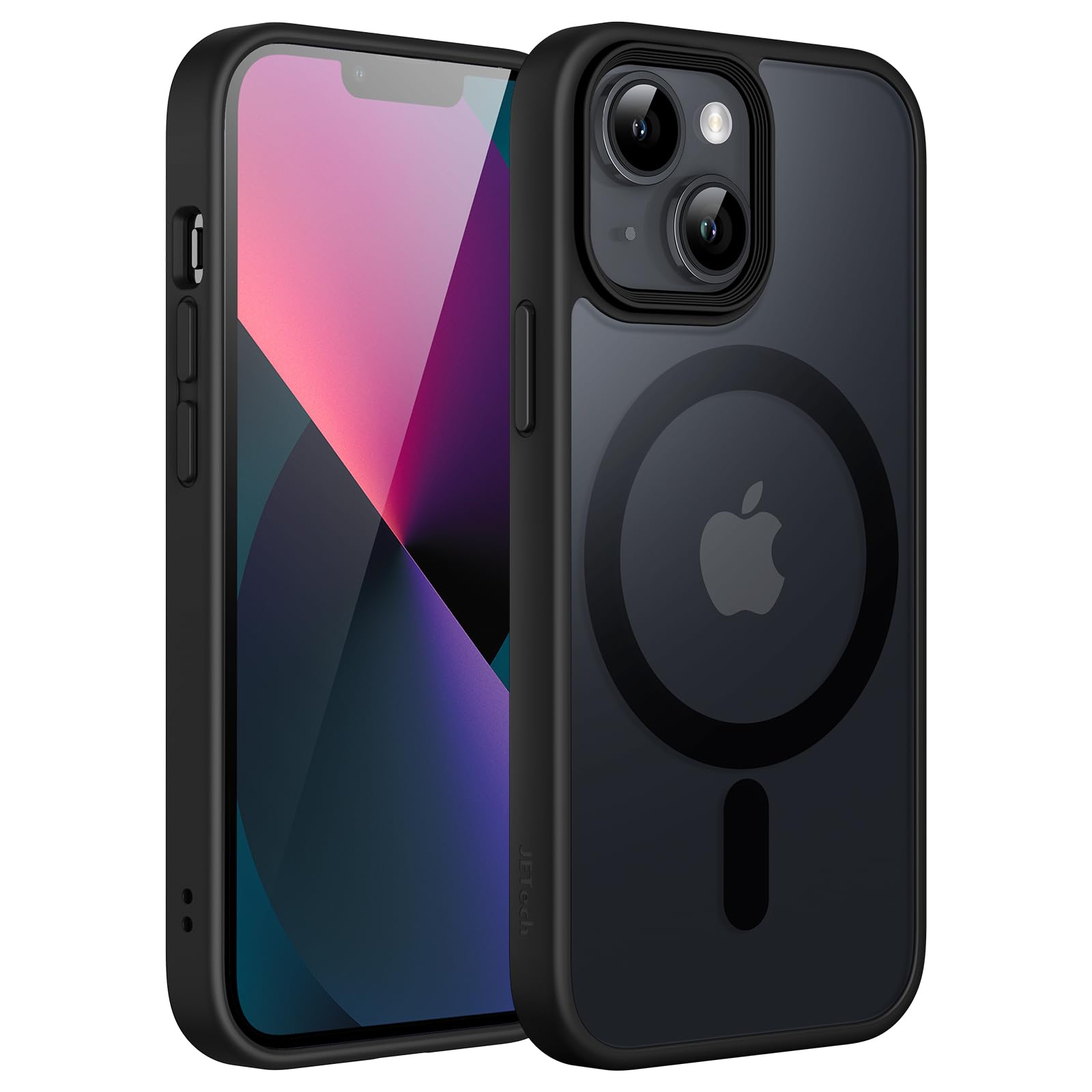 Rakuten - JEDirect iPhone 13 mini 5.4インチ用 マグネット ケース MagSafeに対応 半透明のマット背面 薄型 耐衝撃 カバー (ブラック)