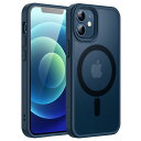 JEDirect iPhone 12 mini 5.4インチ用 マグネット ケース MagSafeに対応 半透明のマット背面 薄型 耐衝撃 カバー (ブルー)