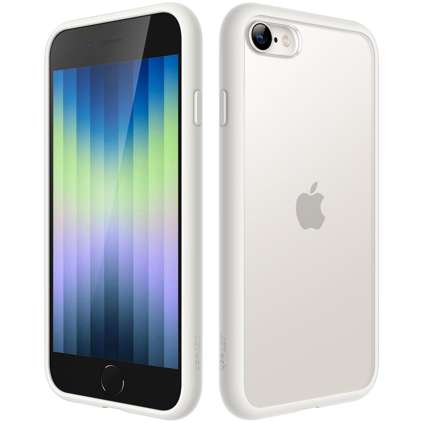 JEDirect マットケース iPhone SE 3/2 (2022/2020), iPhone 8/7, 4.7インチ 耐衝撃性ミリタリーグレードの落下防止 つや消しの半透明の背面電話カバー 指紋防止 (スターライト)