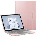 Fintie for Microsoft Surface Laptop 6 / 5 / 4 / 3 / 2 ケース 保護カバー 13.5インチ PU合成皮 ポケット付き 磁気バックル 耐衝撃性 傷防止 おしゃれ (モデル番号1951/1868/1958/1950/1867/1769)(ローズゴールド)(2)