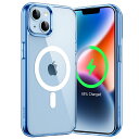 JEDirect iPhone 14 6.1インチ用 マグネット ケース MagSafe ワイヤレス充電対応 衝撃吸収 バンパーカバー 傷つけ防止 透明バック ...