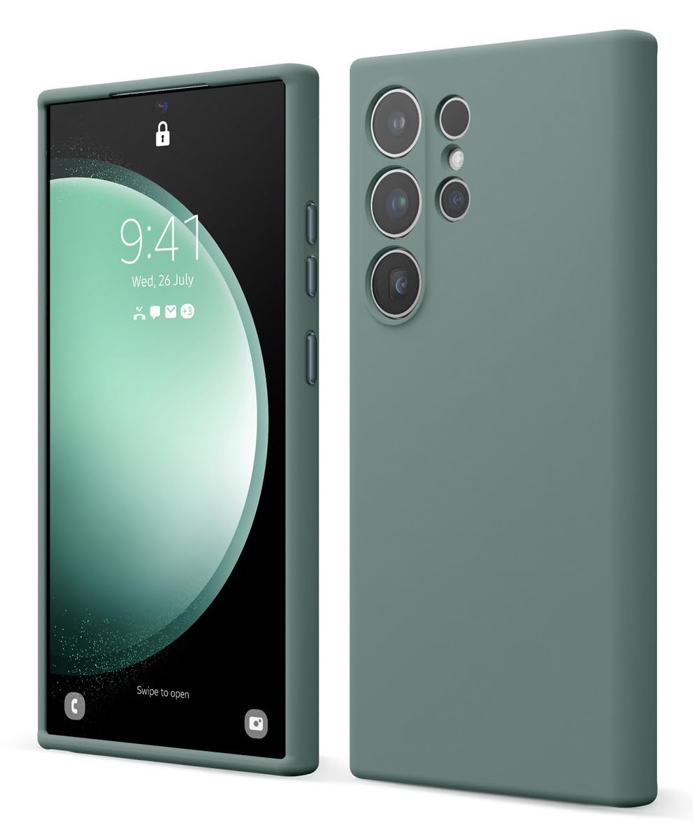 乐天商城 - elago Galaxy S24 Ultra 対応 ケース 耐衝撃 傷 指紋 防止 シリコン スマホケース スリム 衝撃吸収 シリコンケース [ Samsung GalaxyS24 Ultra サムスン ギャラクシー S24 ウルトラ 対応 携帯ケース ] SILICONE CASE (ミッドナイトグリーン)