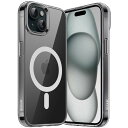 JEDirect iPhone 15 6.1インチ用 マグネット ケース MagSafe ワイヤレス充電対応 衝撃吸収 バンパーカバー 傷つけ防止 透明バック ...