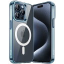 JEDirect iPhone 15 Pro 6.1インチ用 マグネット ケース MagSafe ワイヤレス充電対応 衝撃吸収 バンパーカバー 傷つけ防止 透明...