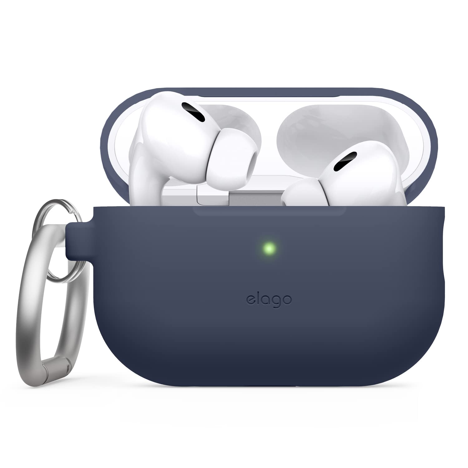 elago AirPods Pro2 対応 ケース シリコン カバー カラビナ 付き 耐衝撃 薄型 ケースカバー 衝撃 吸収 ソフト 傷防止 落下防止 保護 シリコンカバー [ Apple AirPodsPro2 MQD83J/A エアーポッズPro2 エアポッツプロ2 エアーポッズプロ2 第二世代 対応 ] SILICONE BASIC CASE