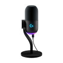 Logicool G ゲーミングマイク Yeti GX ダイナミックマイク RGB LIGHTSYNC 対応 USB スーパーカーディオイド BLUE VO!CE ストリーミング 配信 G-YETI-GX-BK 国内正規品 2年間メーカー保証 PC MAC マイク ブラック