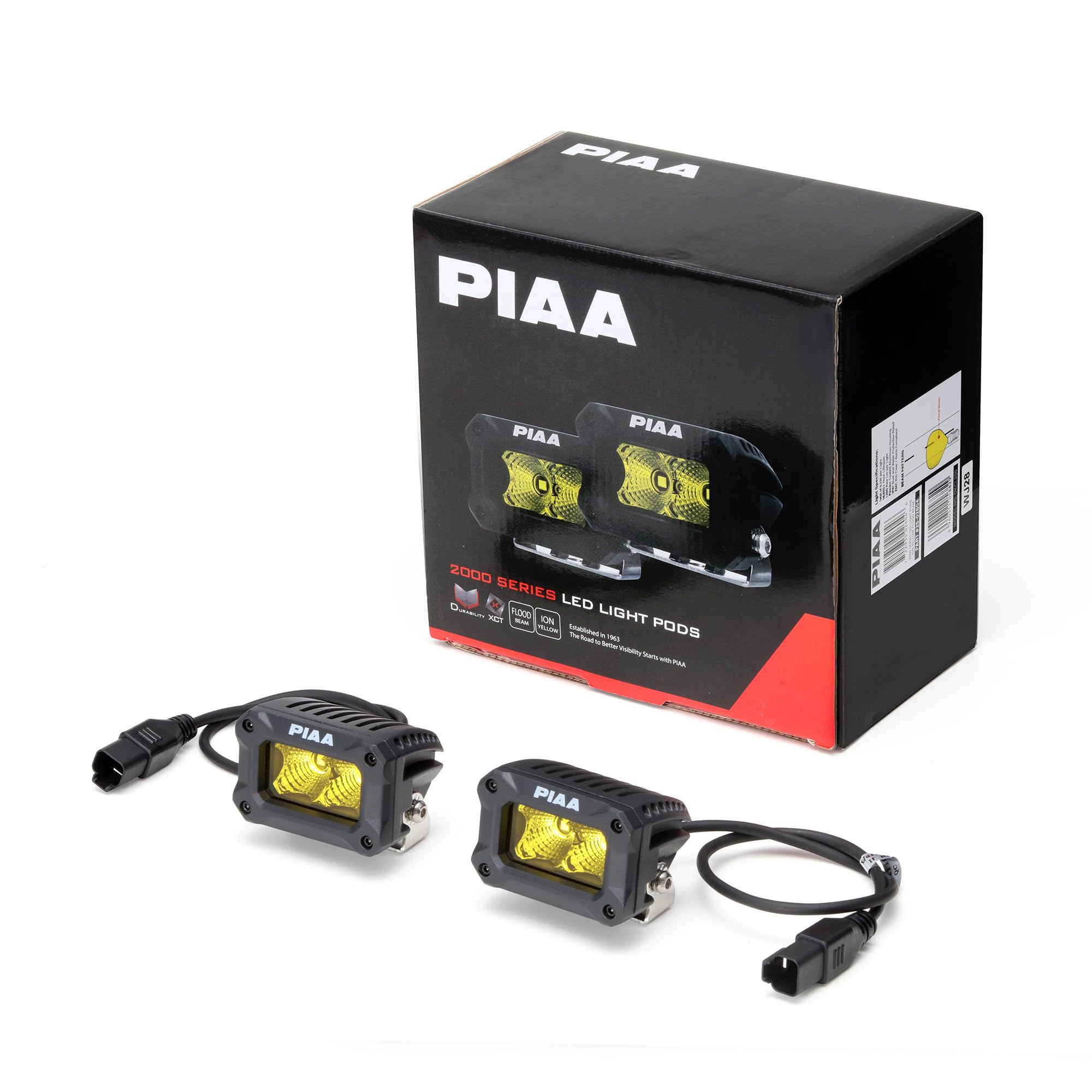 PIAA 後付けランプ LED イオンイエロー 2000LIGHT PODS FLOOD配光 12V/9.2W IPX7対応 2個入 DKCL200