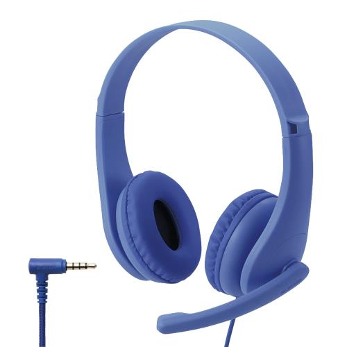 エレコム ヘッドホン 子供用 3.5mm接続 4極 回転式マイクアーム付き ブルー HS-KD01TDBU 幅121×奥行43×高さ122mm(ケーブル含まず)