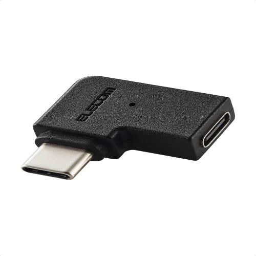 乐天商城 - エレコム Type-C アダプタ L字 横向き USB-C to C 変換コネクタ USB3.2(Gen2) 10Gbps 60w ブラック AD-CFCML01BK