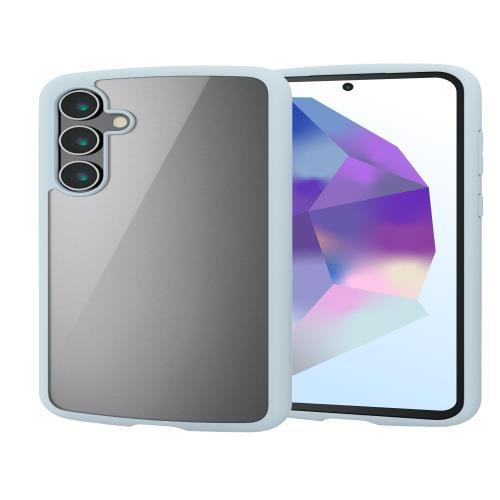 乐天商城 - エレコム Galaxy A55 5G SC-53E ケース カバー ハイブリッドケース ソフト TPU ストラップ ホール 耐衝撃 衝撃吸収 ストラップシート付 肩掛け対応 カメラレンズ保護 ブルー PM-G243TSLFCBU