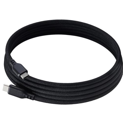 エレコム USB Type C ケーブル 2m PD対応 60W / 3A マグネット メッシュケーブル 断線しにくい やわらか ブラック MPA-CCMG20BK