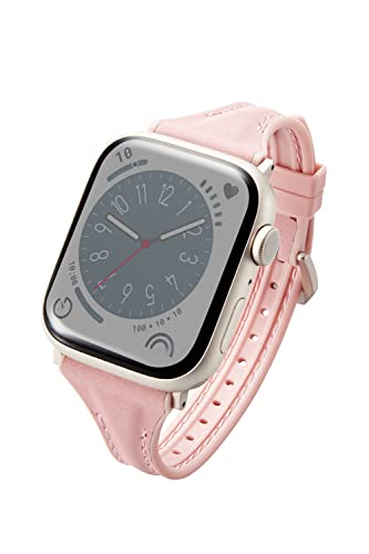 [エレコム] アップルウォッチ Watch バンド 49mm 45mm 44mm 42mm / Ultra SE2 SE 8 7 6 5 4 3 2 1 対応 革 レザー TPU スリム ダスティピンク AW-45BDLHVJPN