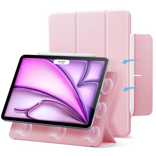 Other - ESR iPad Air 13インチ ケース M2 2024専用、iPad Pro 12.9 ケース 第6/5/4世代(2022/2021/2020) 強力マグネット吸着式 スリムな三つ折りスタンドケース Pencil Pro/USB-C完全対応 自動ウェイク/スリープ 耐久性保護 Reboundシリーズ ピンク