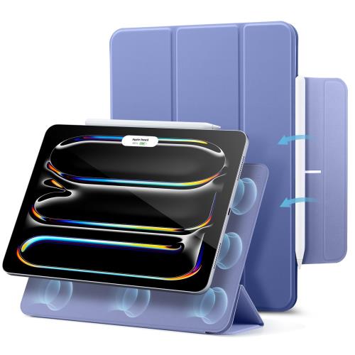 Printer Covers - ESR iPad Pro 13インチ ケース M4 2024専用 強力マグネット吸着式 スリムな三つ折りスタンドケース Pencil Pro/USB-C完全対応 自動ウェイク/スリープ 耐久性保護 Reboundシリーズ パープル
