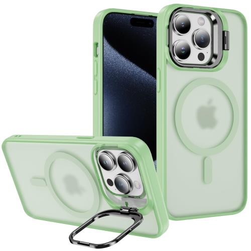iPhone 15 Pro ケース Magsafe対応 いPhone 15 Pro ケース スマホカバー ワイヤレス充電対応 マグネット搭載 米軍MIL規格の保護 隠れスタンド 耐衝撃 半透明 指紋防止 黄変防止 iPhone ケース アイフォン15 Proカバー 6.1 インチ ケース PinLiSheng (抹茶グリーン, iPhone 15