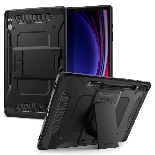 Spigen Galaxy Tab S9 Plus ケース 衝撃吸収 耐衝撃 充電 キックスタンド 2重構造 耐久性 タフ・アーマープロ ACS06835 (ブラック)