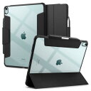 Spigen iPad Air 13 ケース 2024 背面 クリア 透明 米軍MIL資格 スリム スタンド 耐衝撃 傷防止 カメラ保護 オートスリープ ウルトラ・ハイブリッド・プロ ACS07668 (ブラック)(2)