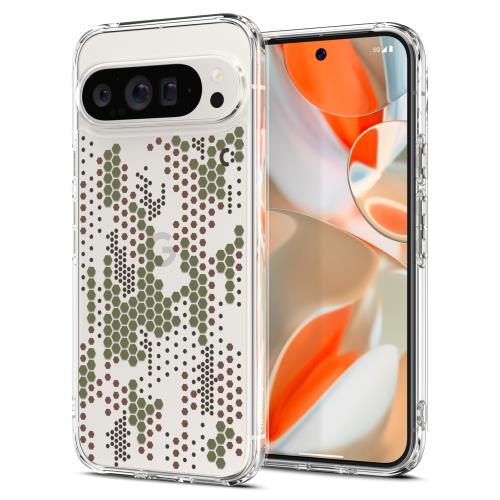 Spigen Pixel 9 / 9 Pro ケース TPU バンパーケース 2重構造 米軍MIL規格取得 耐衝撃 すり傷防止 黄ばみ無し ワイヤレス充電対応 ウルトラ・ハイブリッド ACS07689(デジタル・カモ)