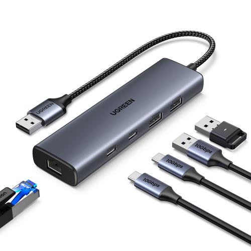 UGREEN USB A ͭLANץ 6-in-1 LAN ϥ LANݡդ USB A to RJ45 ӥåȥ...