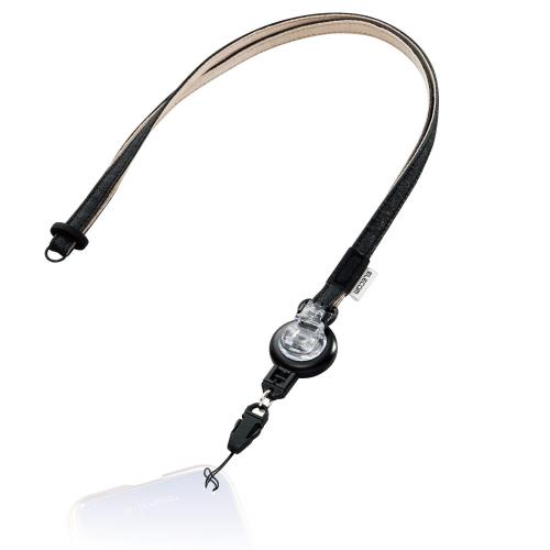 ELECOM スマートフォン用のびるストラップ コードリール付き 落下防止クリップ付き ブラック MPA-ST01BK