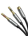 UGREEN 3.5mm 4極 3極 変換ケーブル 4極(メス) -3極(オス*2)マイク 変換ケーブル 3.5mm 変換ケーブル ステレオ Hi-Fi音質再生...
