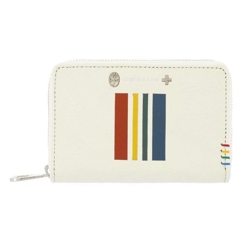 [カステルバジャック] 二つ折り財布 セミ長財布 本革 クワトロ メンズ 058625 ラウンドファスナー 牛革 レザー 【31】 ホワイト