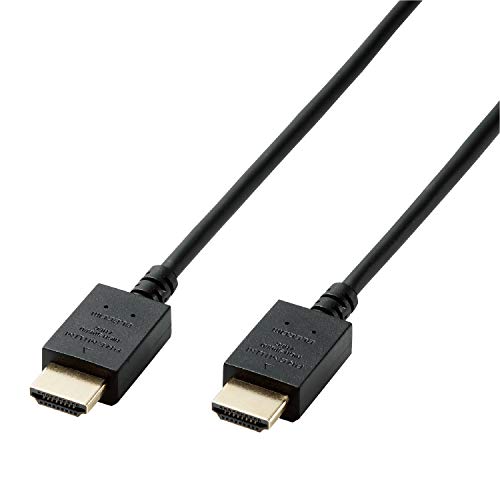 エレコム HDMI ケーブル 1m プレミアム やわらか 4K / Ultra HD / 3DフルHD対応 ブラック CAC-HDPY10BK