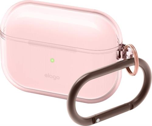 elago AirPods Pro 対応 ケース クリア カラビナ 付き 耐衝撃 シンプル TPU 透明 カバー 衝撃 吸収 ス..