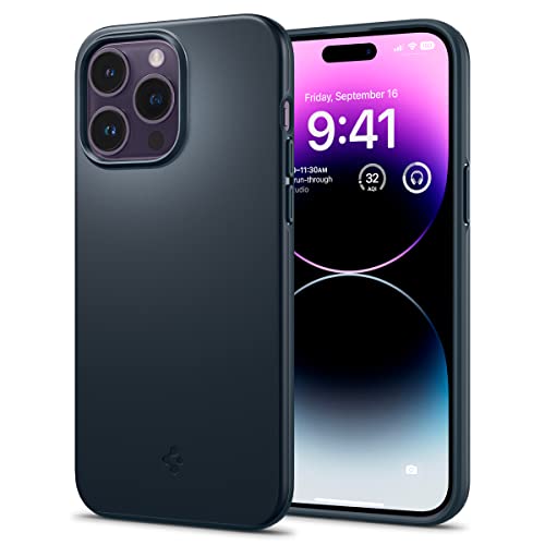 Spigen iPhone14ProMax ケース 2重構造 PC素材 さらさら 米軍MIL規格取得 超極薄 レンズ保護 超薄型 超軽量 指紋防止 擦り傷防止 マット仕上げ ワイヤレス充電対応 マット仕上げ シン・フィット ACS04768 (メタル・スレート)