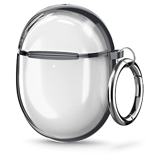 Spigen Pixel Buds Pro ケース 透明 クリア ワイヤレス充電 対応 リング カラビナ付き スリム 軽量 耐衝撃 すり傷防止 ウルトラ・ハイブリッド ACS05295 (チャコール)