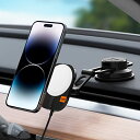 Spigen OneTap Pro 3 15W Apple認証 MagSafeカーマウント充電器 iPhone 14 13 12用 ダッシュボード/フロントガラス/タッチスクリーンマウント ACP03695 (ブラック)