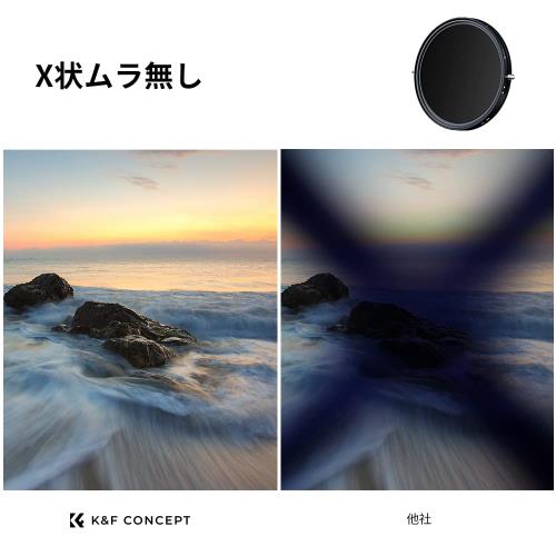 KF Concept 40.5mm 可変NDフィルターND2-ND32+CPLフィルター 1枚2役レンズフィルタ...