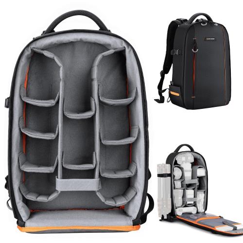 KF Concept カメラバッグ カメラリュック カメラバックパック リュックサック 18L 大容量 おしゃれ 軽量 一眼レフ/14インチpc/三脚収納可 撮影バックパック 撥水加工 トラベル 外出/登山/旅行/アウトドア撮影に適用バックパック(2)