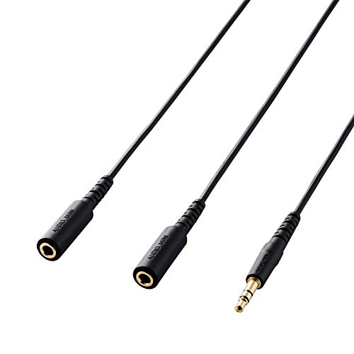 エレコム テレビ用ヘッドホン延長ケーブル 2分配 5m ブラック EHP-TVEW50BK