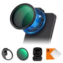 KF Concept スマホレンズ マグネット式 ND2-32可変フィルター+磁気スマホマウントキット減光量調整+日常撮影幅広い互換性 67mmフィルター交換可 スマホ用カメラレンズ iPad/iPhone/Androidに対応 磁気式レンズ 運動会 旅行 動画撮影 夜景や花火撮影に最適