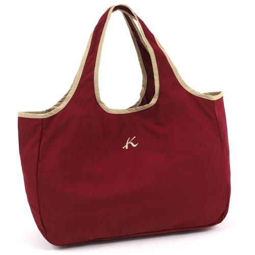 [キタムラ] 洗える エコバッグ BN0012 レディース WEB色 ワイン／ベージュ [赤] 71501