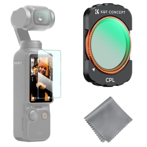 Camera Accessories - KF Concept DJI OSMO Pocket 3用 CPLフィルター偏光フィルターレンズフィルター 磁気着脱式 装着便利 AGC光学ガラス 28層ナノコーティング 防水防汚