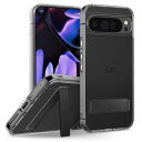 Caseology Google Pixel9 Pro XL 対応ケース キックスタンド付き クリア 米軍MIL規格 保護力 衝撃吸収 両手自由 グーグル ピクセル 9 プロ XL 用 カバー カペラ・キックスタンド(クリア・ブラック)